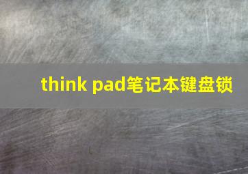 think pad笔记本键盘锁